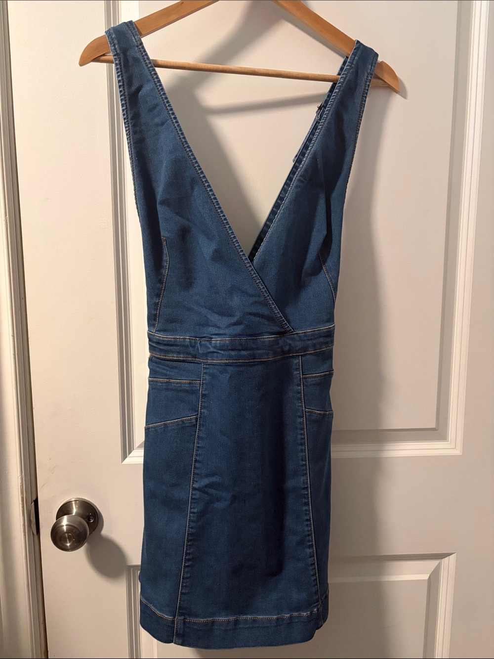 Free People Indigo Denim Overall Dress